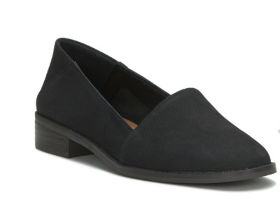 Lucky Brand Women's SIZE 7 Harping Flat in Black Nubuck Leather - $89