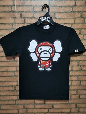 100% AUTH BAPE X KAWS BABY MILO BY BATHING APE T SHIRT XS MADE IN JAPAN