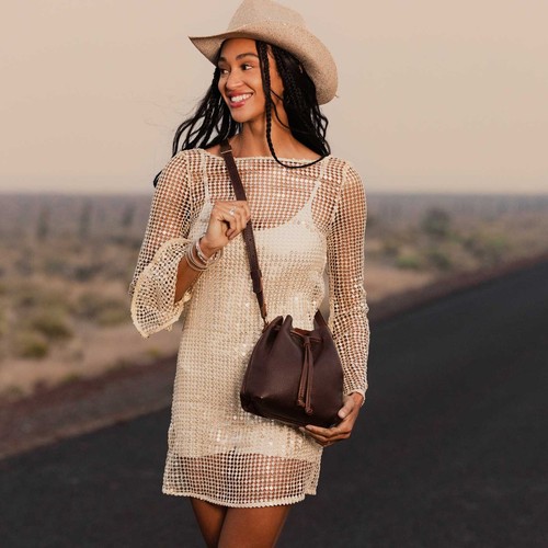 Portland Leather Goods Small Bucket Bag - Coldbrew