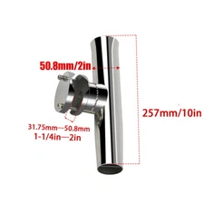 2Pieces  Stainless Steel Clamp On Boat Fishing Rod Holder for Rail 1-1/4" to 2"