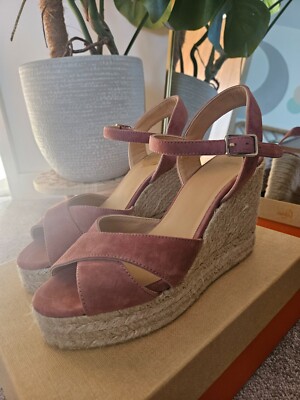 Castaner suede wedges dusty pink size 40 UK
