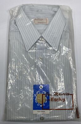 Vintage JON MAURICE FASHION For ESSLEY 1970s Striped Button Down 15 1/2