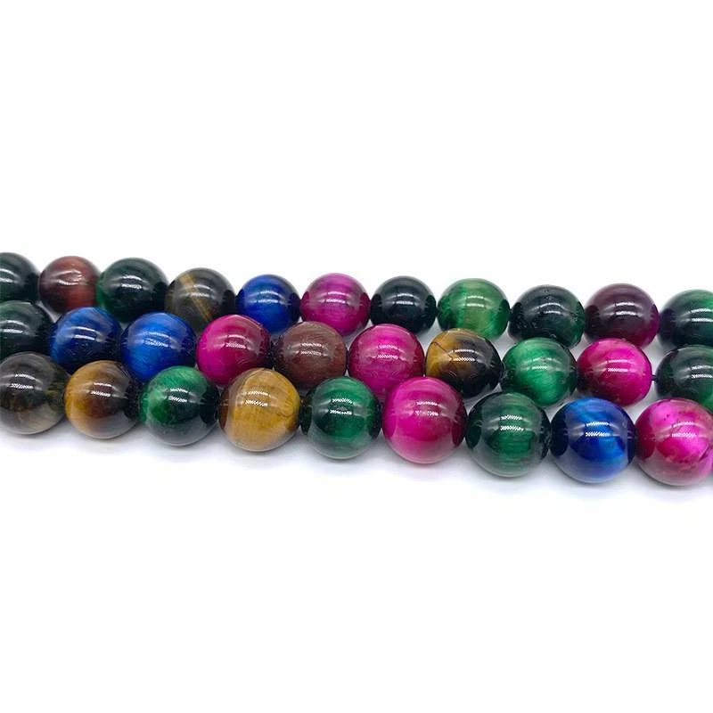 1 filamento ojo de tigre piedra preciosa natural redonda 6 mm 8 mm 10 mm 12 mm cuentas Foto 2 de 4