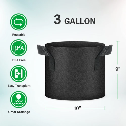 5-24Pack Garden Grow Bag/Rooty Bag Heavy Duty Non-Woven Plant Fabric Pot Contain - Picture 115 of 143