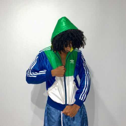 Súper Rara Vintage Adidas Originals Chaqueta Traje Cáscara Cal Surf Verde Azul Sml - Imagen 4 de 11