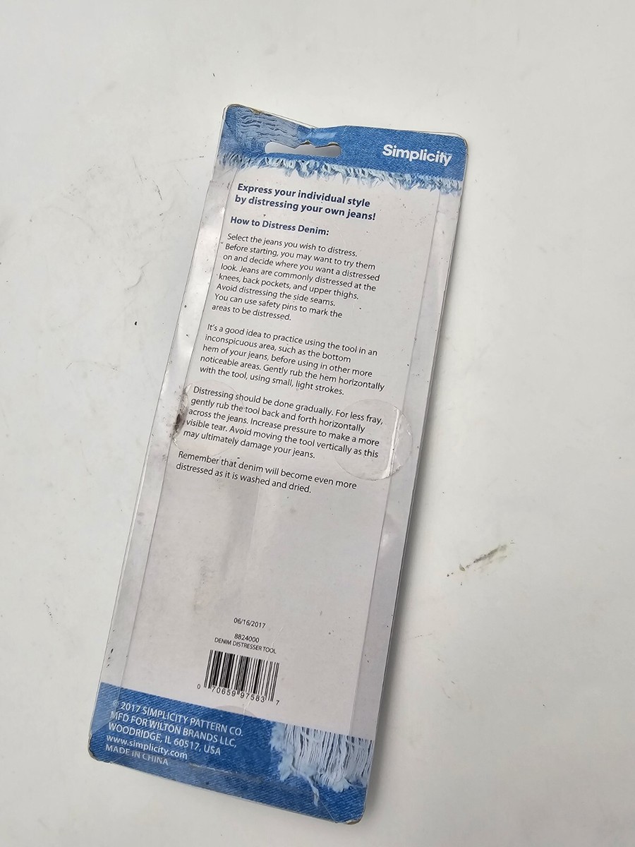 Simplicity Denim Distresser Rasp Tool-New In Package