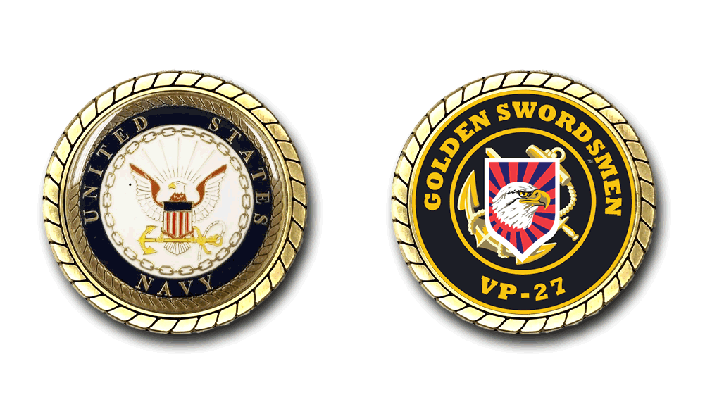 VP-27 Golden Swordsmen US Navy Challenge Coin Officially Licensed US Navy