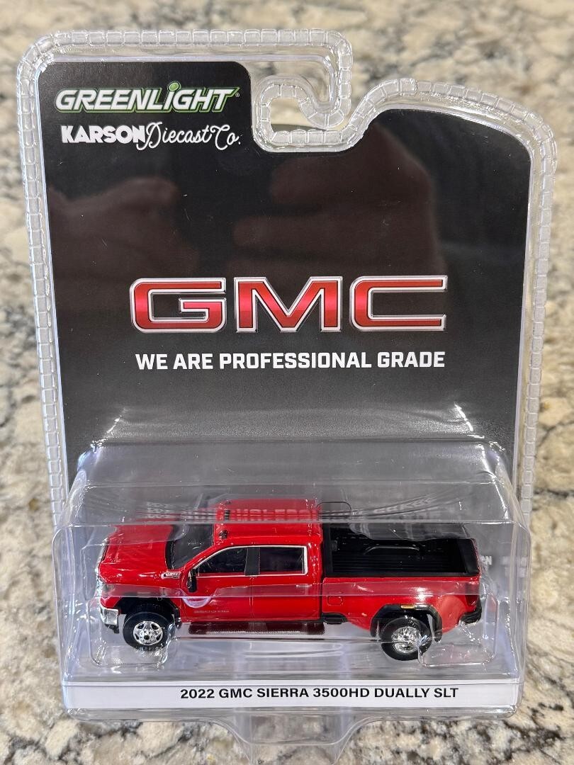 Greenlight Karson 2022 GMC Sierra 3500HD Dually Red 1/64