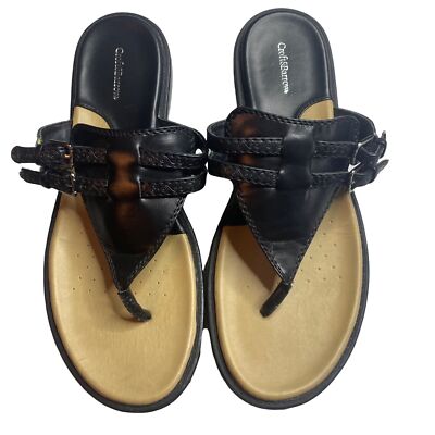 Croft & Barrow black thong slip on sandals size 8.5 M | eBay display picture 3