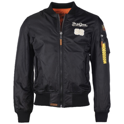 Mil-Tec Top Gun Flight Jacket Tomcat Windbreaker Warm Reversible Mens Black