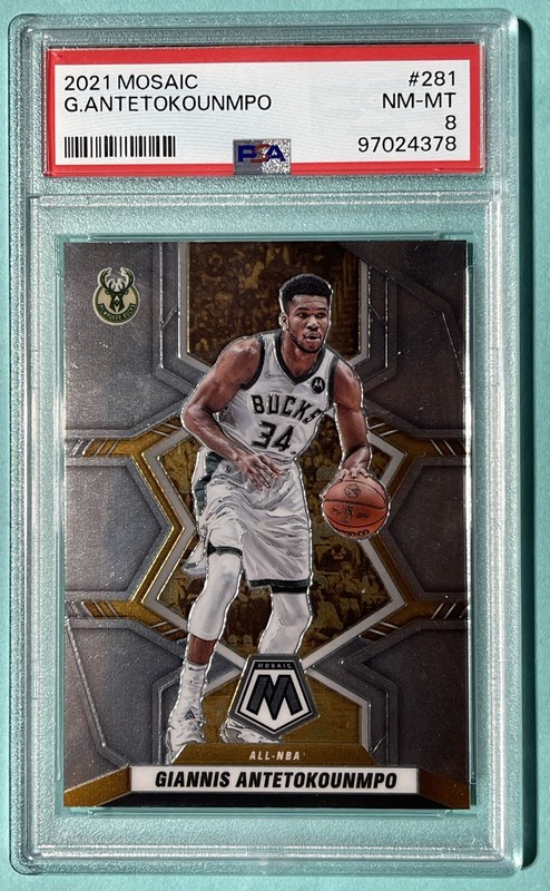 2021 Panini Mosaic - All NBA #281 Giannis Antetokounmpo - PSA 8 NM-MT