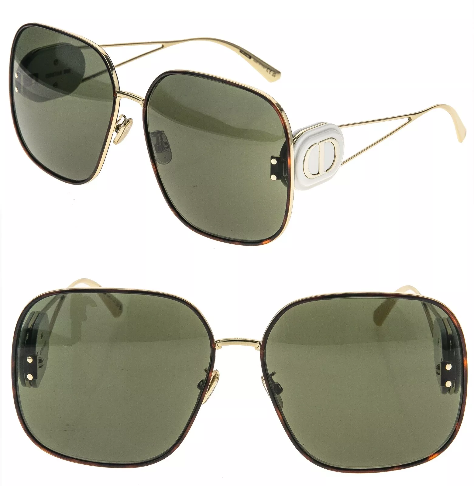 Lunettes de soleil surdimensionnées CHRISTIAN DIOR DIORBOBBY vert doré BOBBY S1U CD40050U