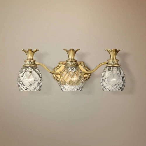 Hinkley Bath Plantation Medium Three Light Vanity 21" Burnished Brass - Picture 1 of 9