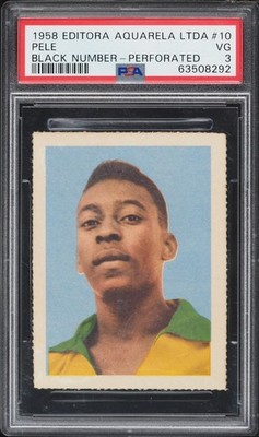Pele 1958 Editora Aquarela #10 Black Number Rookie PSA 3    