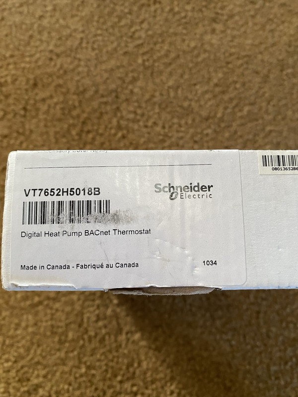 Digital Heat Pump BACnet Thermostat VT7652H5018B by Schneider Electric New
