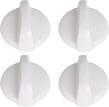 4PCS White WB03T10282 Burner Control Knob, Gas Range Knobs Replacement for GE Re