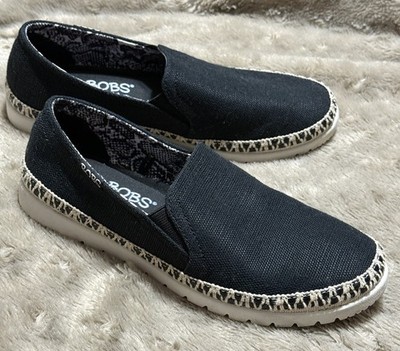 Bobs Skechers Flexpadrille Lo SlipOn Casual Sneaker Shoes Black 56091 Womens 6