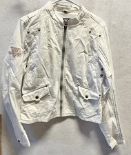 Harley Davidson Women's White Full Zip Jacket Embroidered Size M