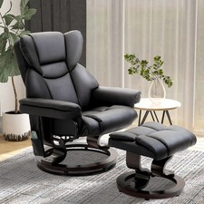HOMCOM Massagesessel mit Fußhocker Relaxsessel Kunstleder