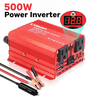 500W Power Inverter DC 12V to 110V AC Car Plug Adapter Outlet Converter for Car