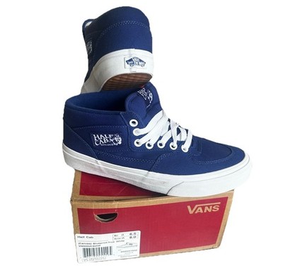 Vans Half Cab Blueprint Blue True White Mens 6.5 Womens 8 Mid Shoes Retro New