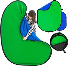 Blue Green Screen Backdrop Double Sided Collapsible Greenscreen Backdrop