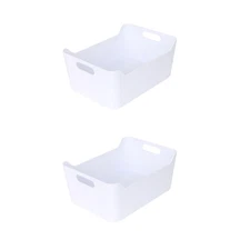 Plastic Storage Bins with Handles for Kitchen and Pantry Organization-Multipu...