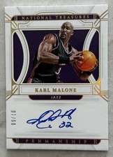 2021-22 Panini National Treasures Penmanship Signatures Gold Karl Malone /10