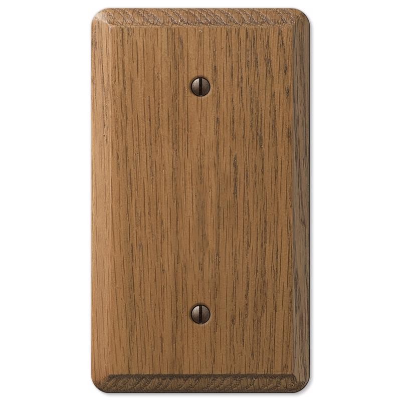 Amerelle Contemporary Medium Brown 1 gang Oak Wood Blank Wall Plate