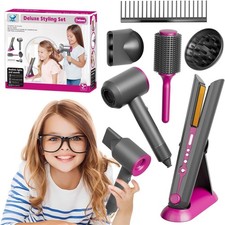 Girls Hair Salon Toys for Girls Beauty Salon Deluxe Styling Set -Kids Hair Dryer