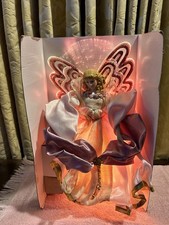 Vtg Fiber Optic Pink  Angel Christmas Tabletop or Tree Light Up  Color Changing