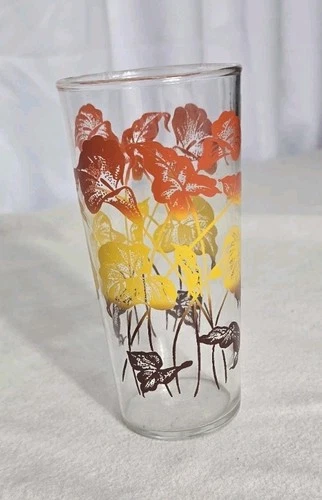 1 Vintage MCM  Anchor Hocking Morning Glory Flowers Glass Tumbler, Replacement
