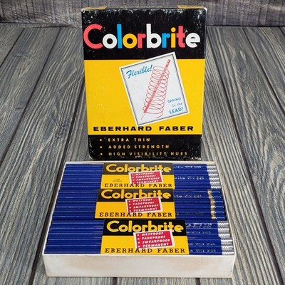 72 Pack Eberhard Faber 2125 Colorbrite Medium Blue Colored Pencils Vintage NEW