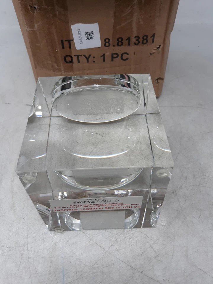 Global Views Escalier Pillar Small Candle Holder – Lead Crystal Stair‑Step Cube - Image 2 of 4