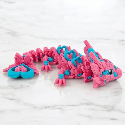 Movable Joints 3D Printed Dragon Cartoon 3D Articulated Dragon Toys Kid Gift - Picture 11 of 14