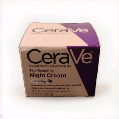 Cerave Skin Renewing Night Cream Peptide Complex Hyaluronic Acid 1.7 oz - NEW