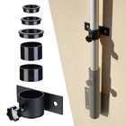 Yescom Vertical Wall Mount Flagpole Brackets Deck Side Flag Pole Holder Black — photo 1