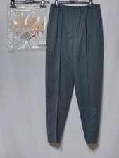VINTAGE LENOX SQUARE ELASTIC WAIST STITCHED FRONT CREASE WOMEN'S GRAY PANTS H4
