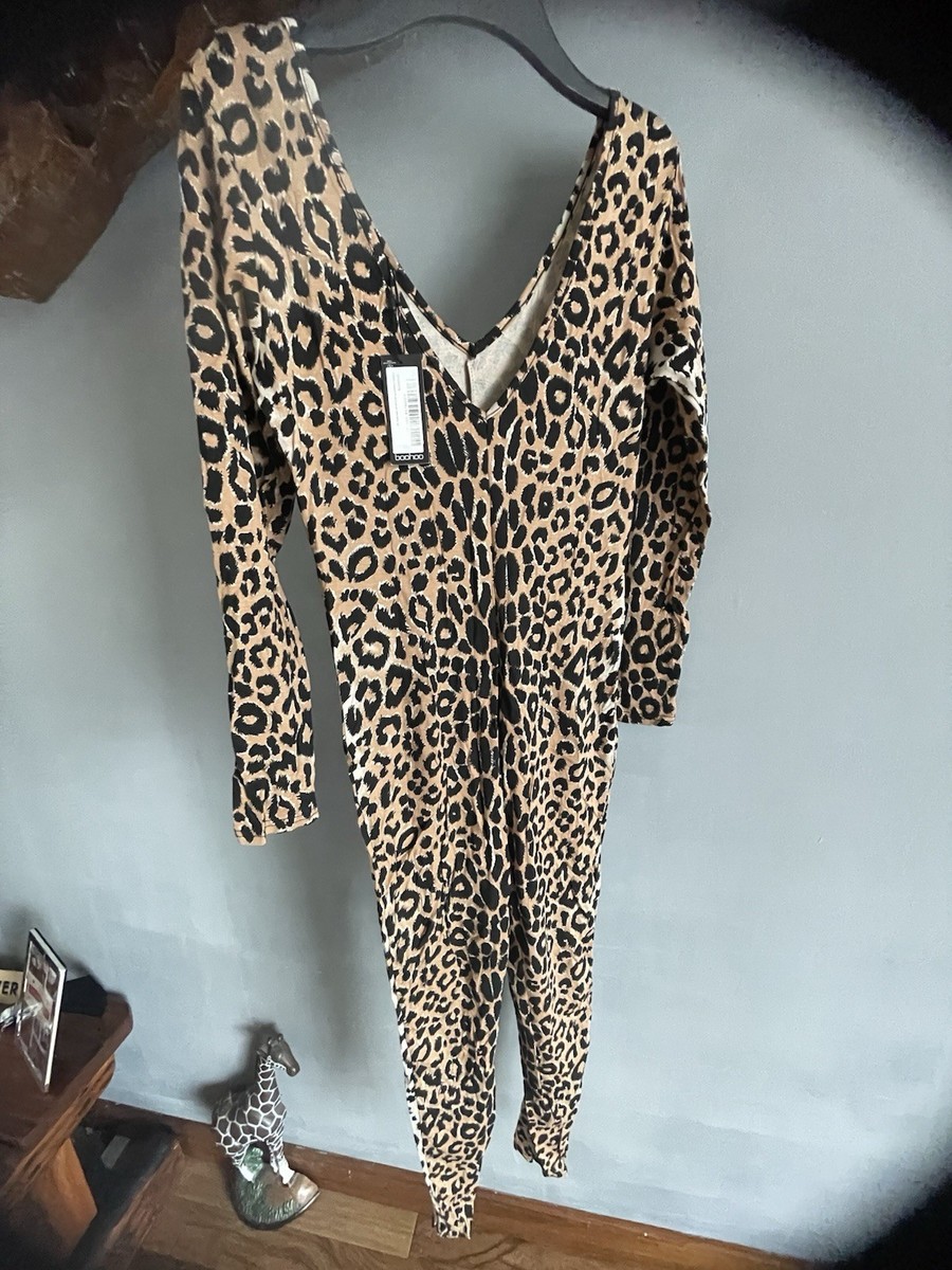 Jumpsuit Animal Print Boohoo Petite Leopard Print Catsuit/Jumpsuit