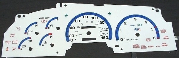 For 97-98 Ford F150 Expedition White Face Glow Gauges In Kilometers Per Hour KPH - Image 2 of 4
