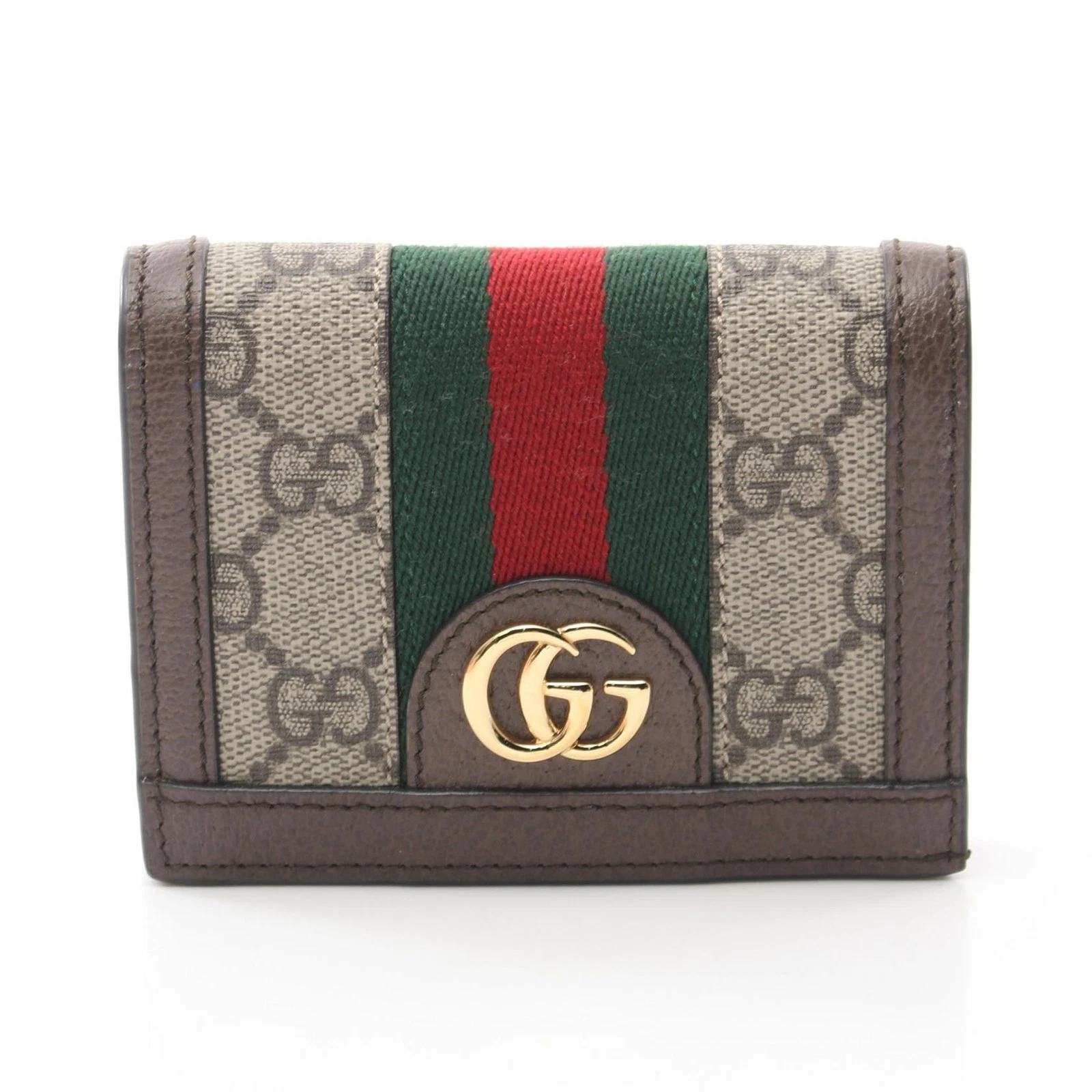 Gucci Ophidia Gg Supreme Portefeuille Bifold Toile enduite PVC Cuir Femme Beige /
