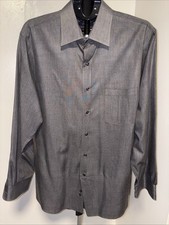 DKNY SZ XL Men's Dress Shirt Gray Long-Sleeve Button Down NWOT Regular Fit