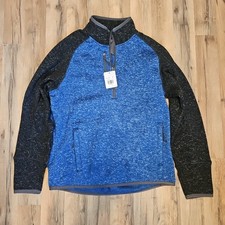 Elevate Metro Blue Heather Vorlage Half Zip Knit Sweatshirt Size Medium