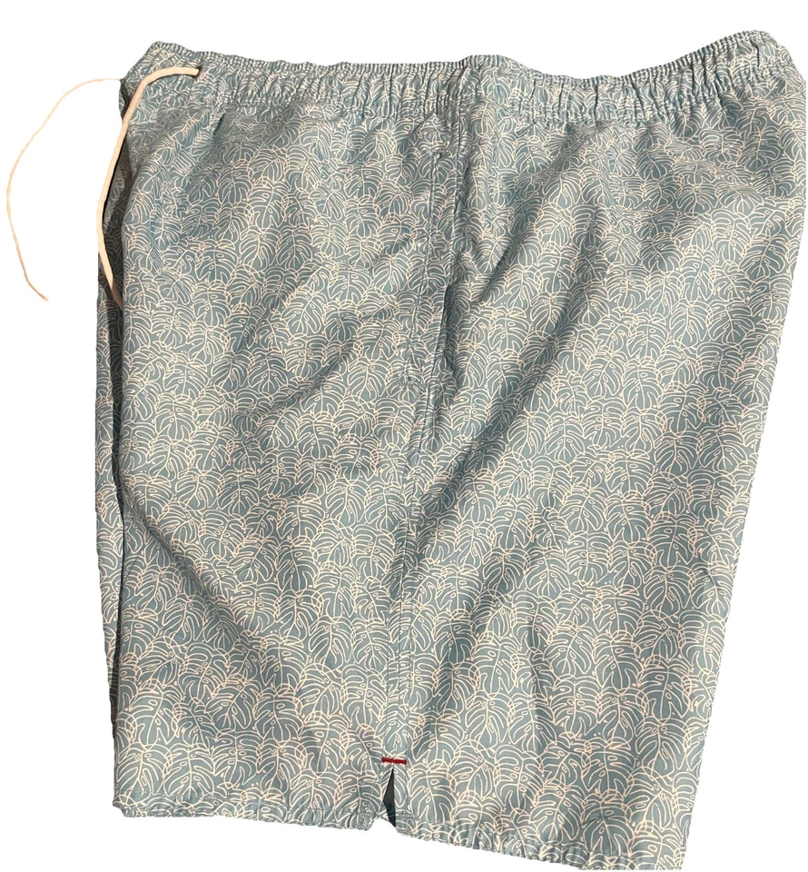 Baúl de baño Banana Republic talla 34 malla forrado azul aguamarina hojas de palma   Foto 4 de 4