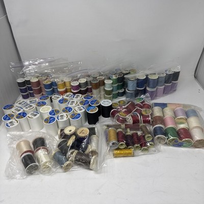 Lot 209 Sewing Thread Spools Mixed Colors Coats & Clark Dual Duty Craft Bulk #1