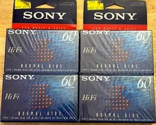NEW 4 PACK - Sony Hi Fi Type I Normal Bias Blank Cassette Tape 60 Minutes