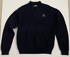 Cutter & Buck Notre Dame Quarter Zip Pullover Sweatshirt Blue Mens Large