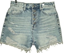 Windsor Denim Shorts Womens Size Large blue Jean high rise Mom Button-fly 3.25"