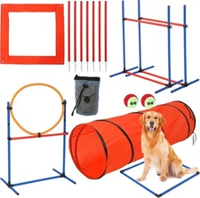 Canine Agility Set Dog Jumping Training Obstacles Course Free Standing