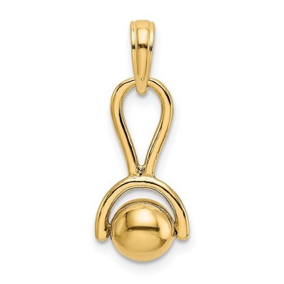 14k 3-D Baby Rassel mit beweglicher Kugel Bettelarmband Halskette